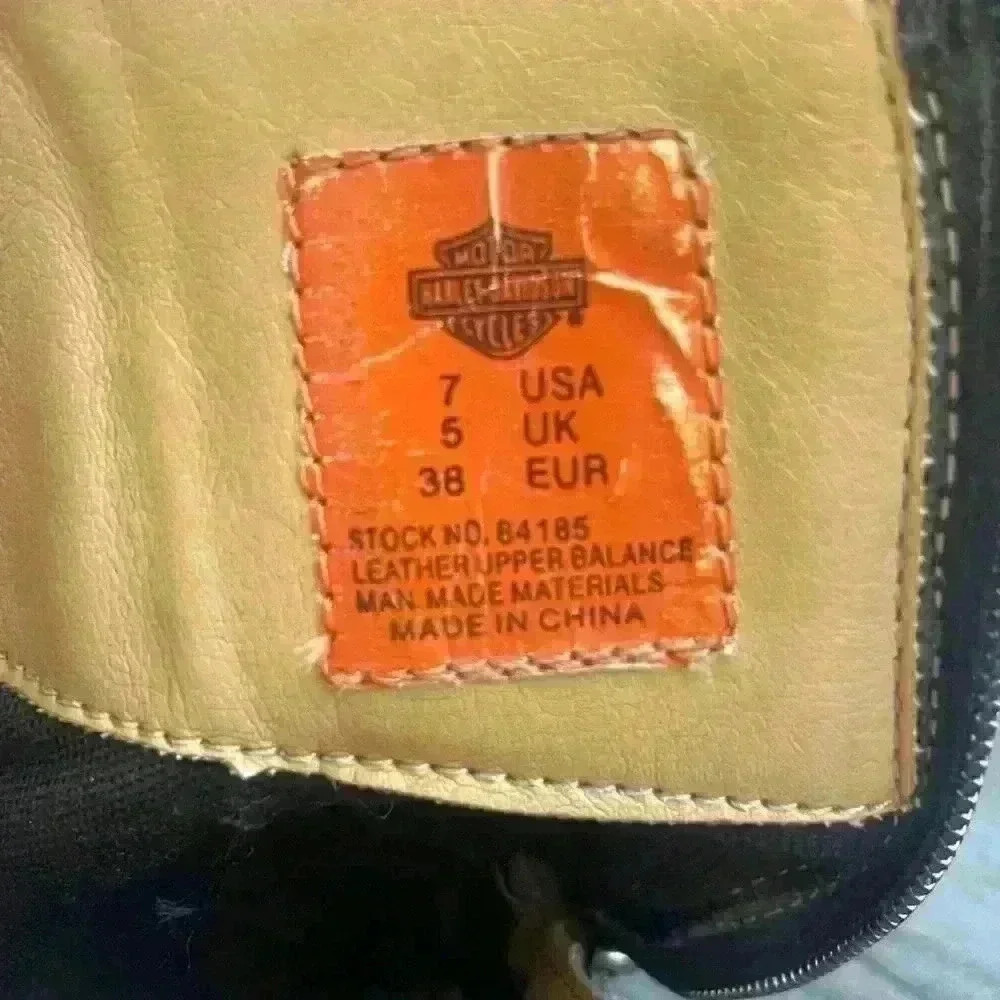 Harley Davidson Double Buckle Size Zip Y2K Black Motorcycle Boots Women's 7 - Picture 6 of 12
